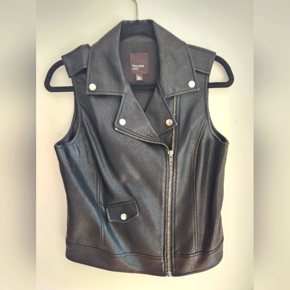 FREE PRESS Leather Vest - SMALL